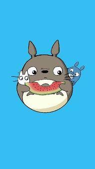 龙猫吃瓜图片,瓜果飘香欢乐多